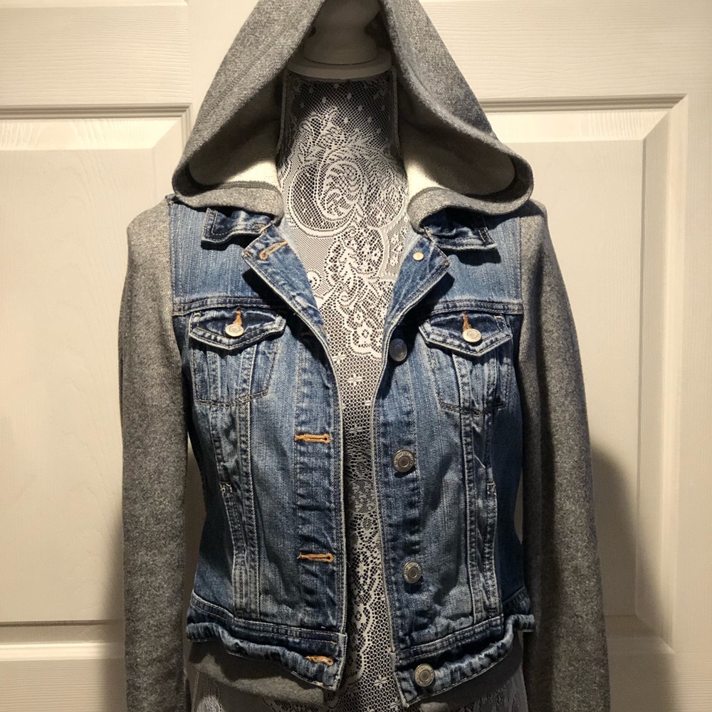 American Eagle Denim Hoodie Jacket Size S